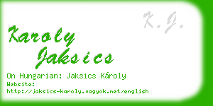 karoly jaksics business card